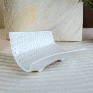 Luster White Origami Sashimi Plate- Front view