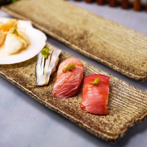 Rectangular Sushi Plate Golden Brown