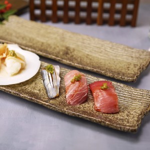 Rectangular Sushi Plate Golden Brown